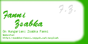 fanni zsabka business card